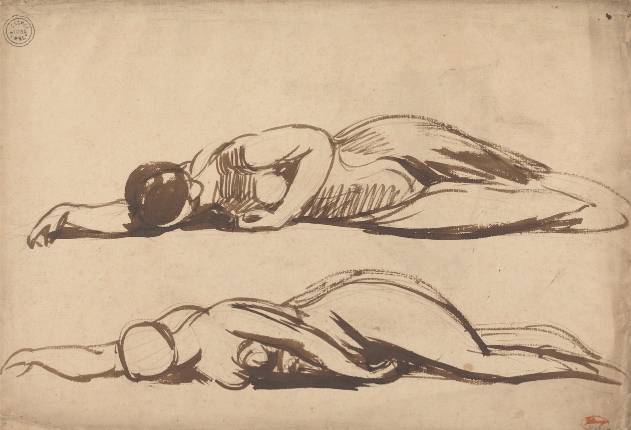 Két tanulmány egy térdelő nőről, valószínűleg Szent Cecília alkotó: George Romney