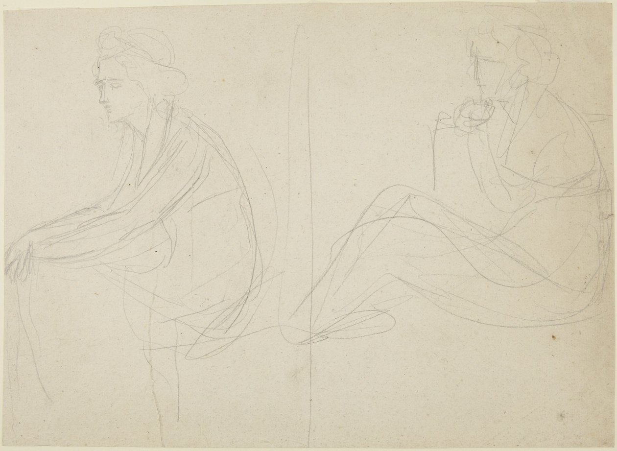 Két tanulmány egy ülő nőről alkotó: George Romney