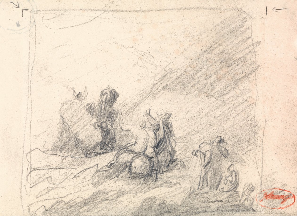 Wolgemuth a Jóreménység-foknál hajótörést szenvedettek megmentése alkotó: George Romney