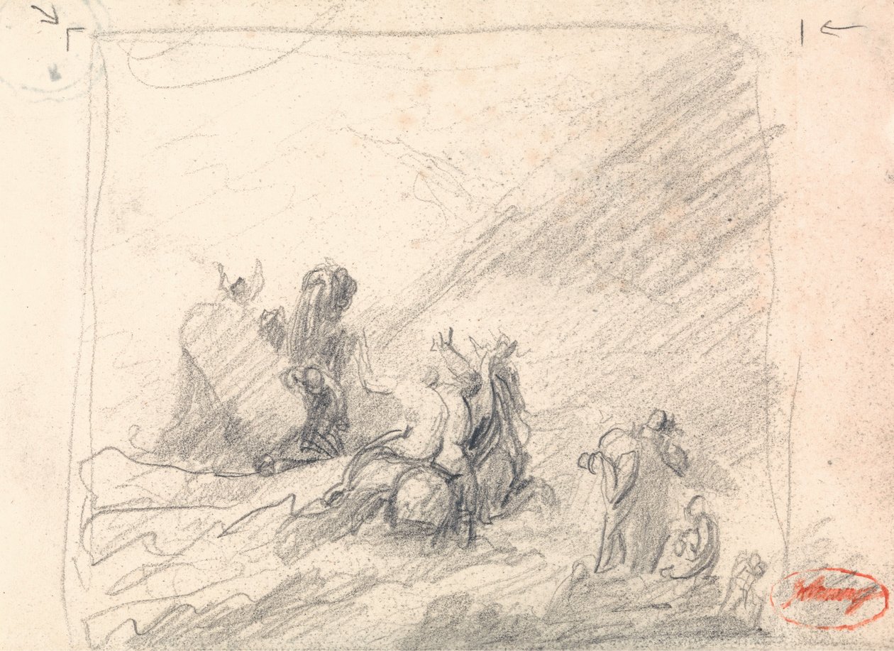 Wolgemuth: A Jóreménység-foknál hajótörést szenvedettek mentése alkotó: George Romney