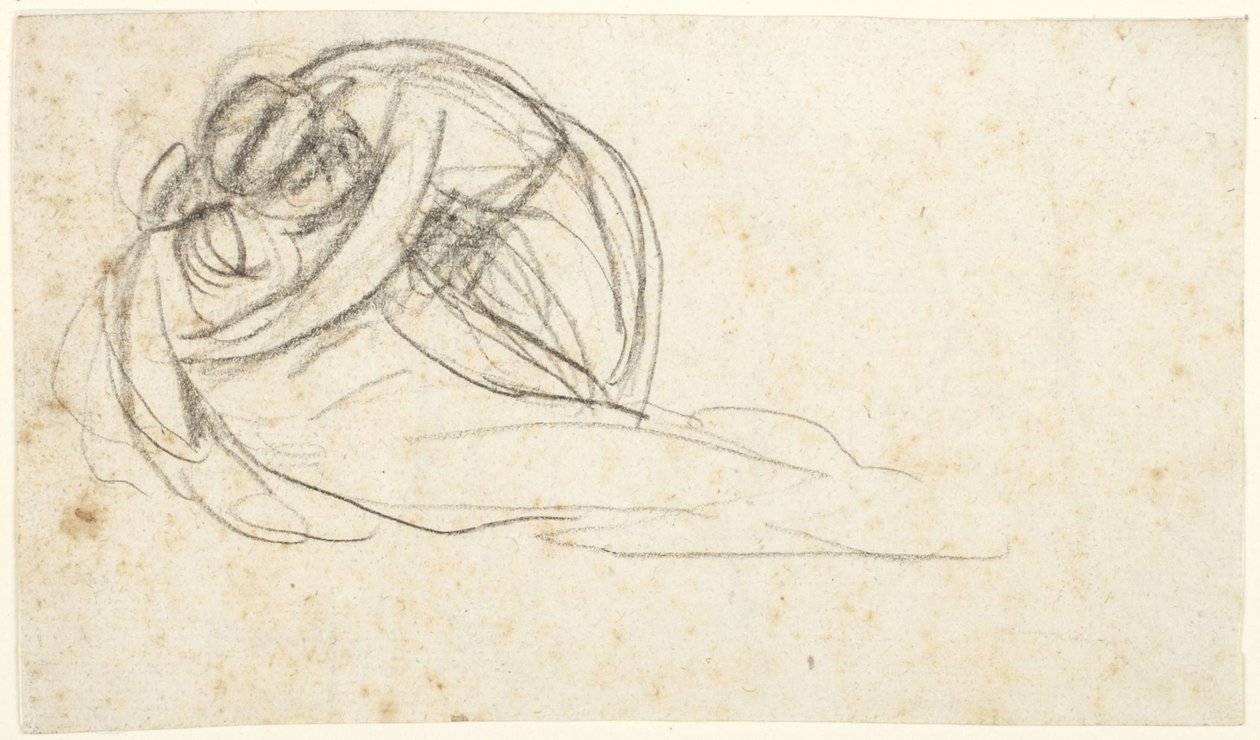 Fekvő alakot átölelő nő (hátoldal: két álló alak alsó fele) alkotó: George Romney