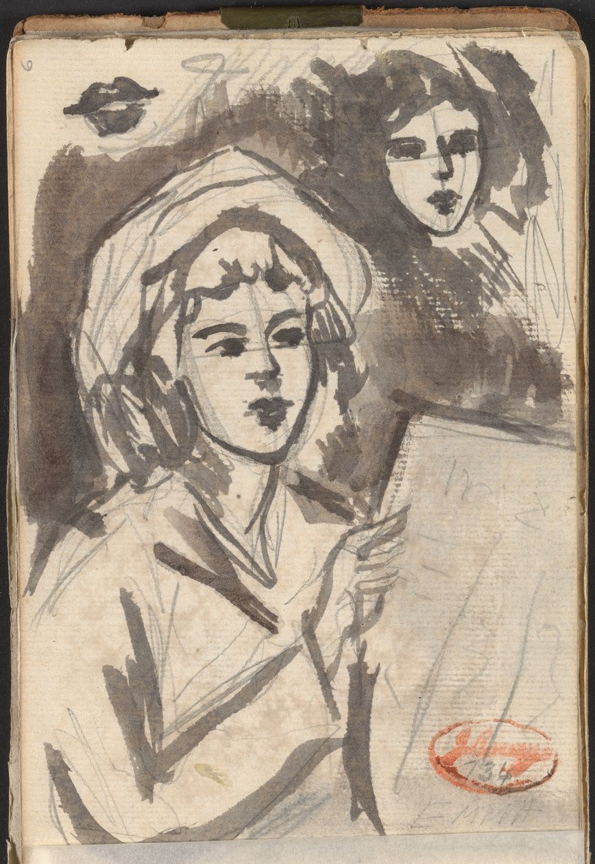 Olvasó nő és arctanulmány alkotó: George Romney