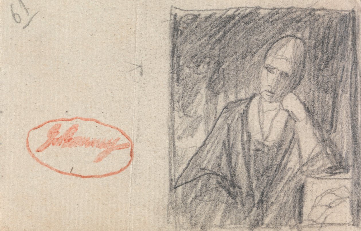 Nő, aki hajlított karjára hajtja a fejét alkotó: George Romney