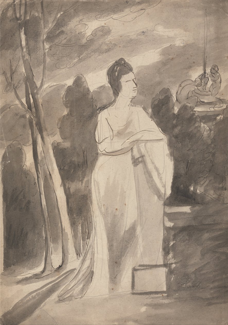 Nő egy oszlopnál alkotó: George Romney
