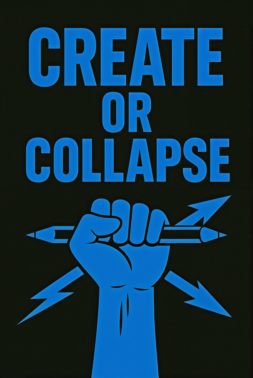 CREATE OR COLLAPSE, 2025 (akril, vászon) alkotó: George Rosaly