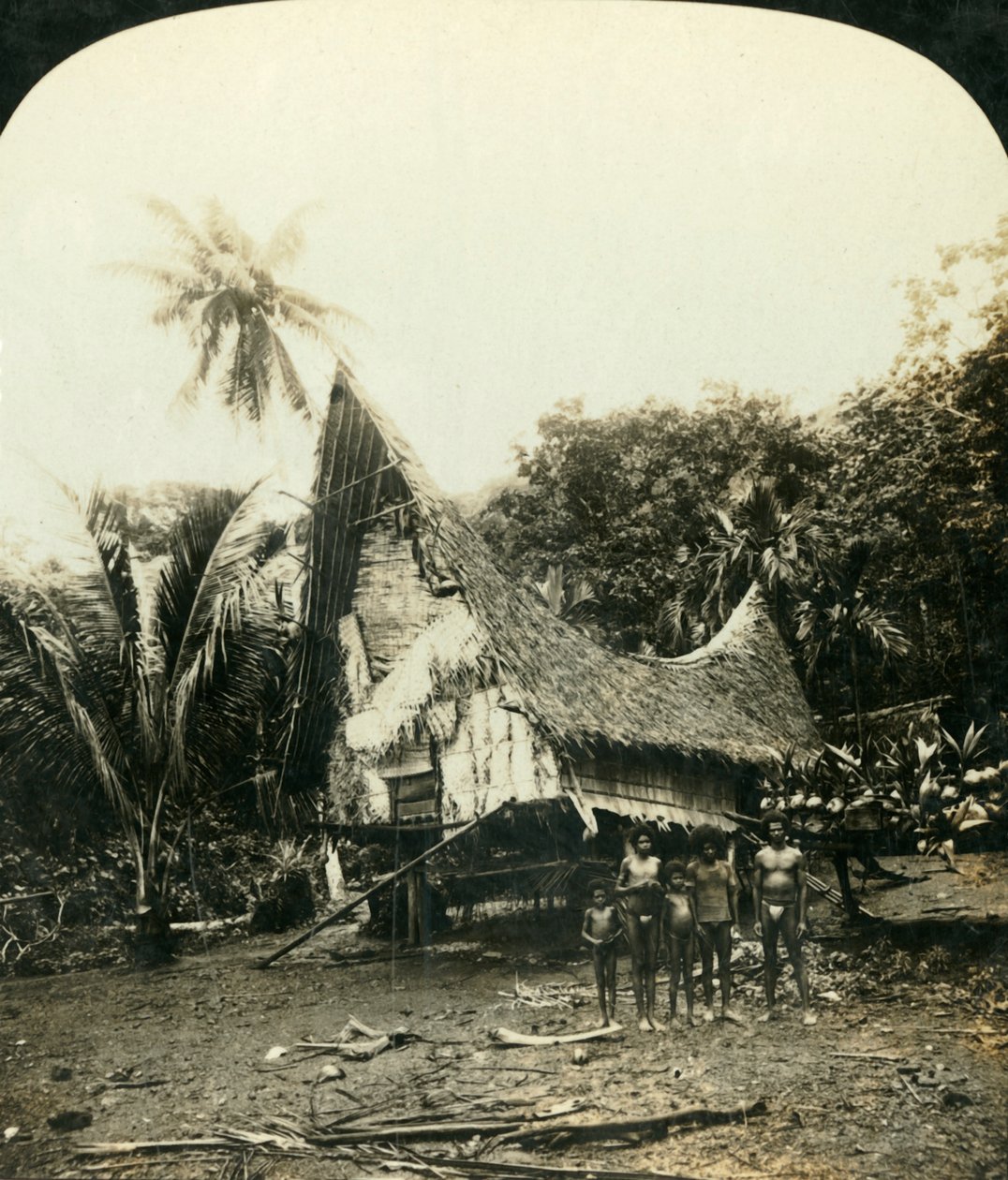A Native Hut, Sariba, Brit Új-Guinea, 1909. alkotó: George Rose