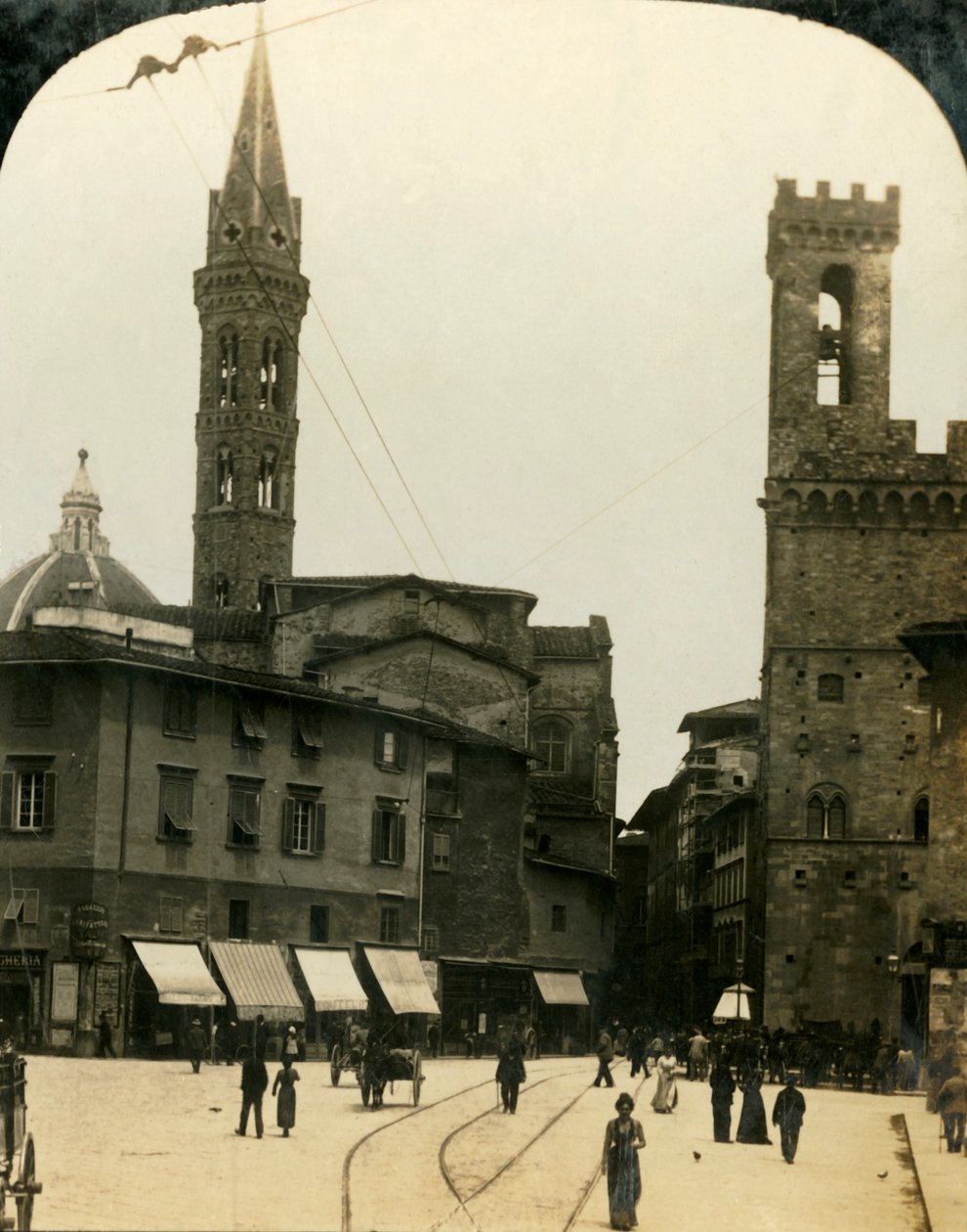 Piazza San Firenze, Firenze, Olaszország, 1909. alkotó: George Rose