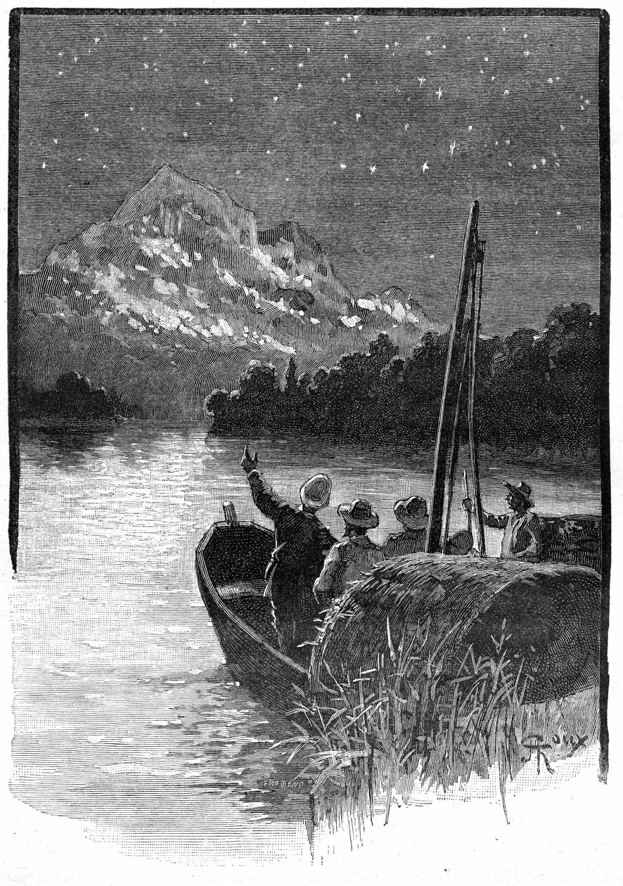 Illusztráció Jules Verne „The Superb Orinoco” című regényéből, Hetzel-kiadás / Rendkívüli utazások, 1898 alkotó: George Roux