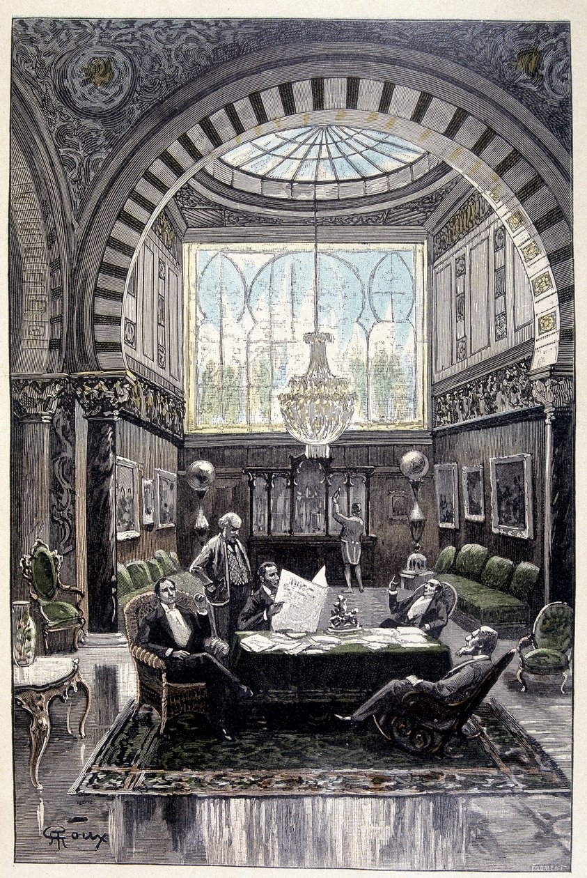 Ez volt a beszélgetés legkényelmesebb helye (34. oldal) Jules Verne „Egy különc testamentumában” alkotó: George Roux