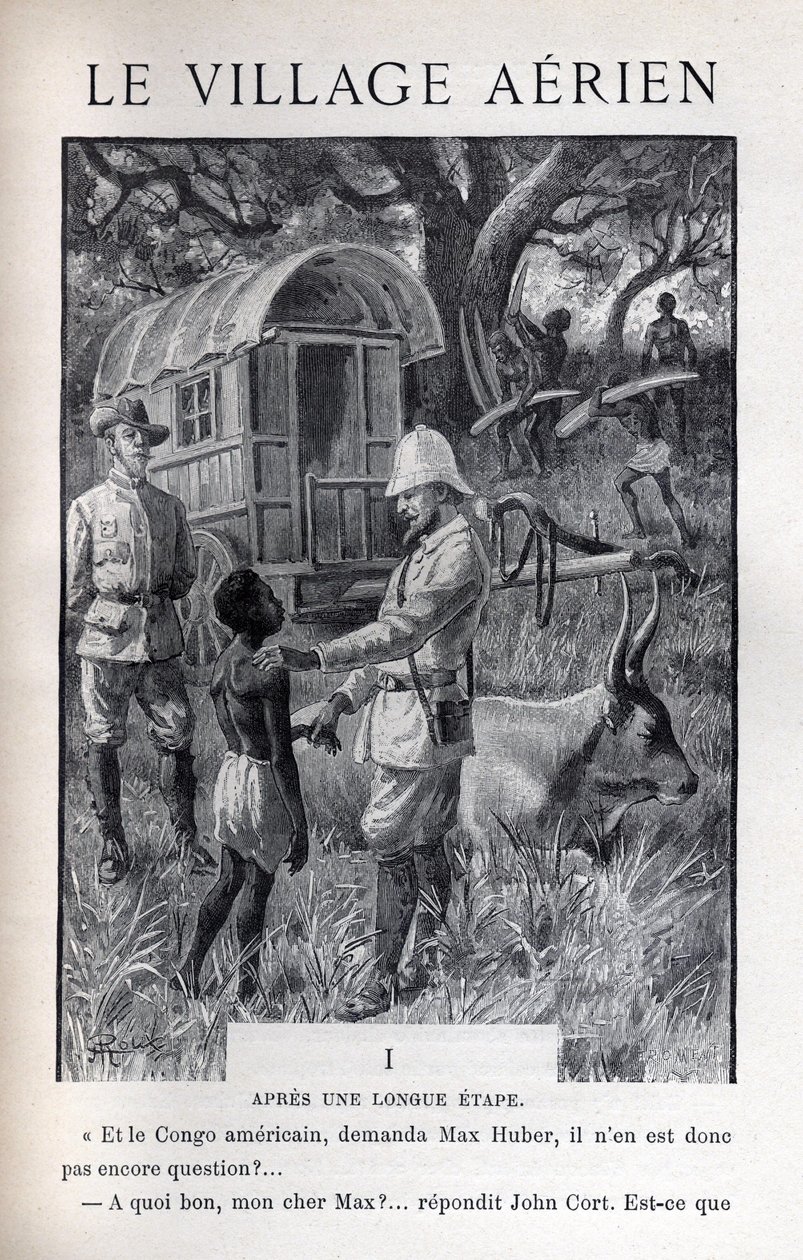 Illusztráció: Jules Verne „le village aerien”. alkotó: George Roux