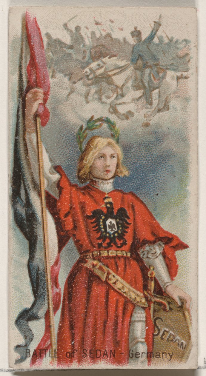 Battle of Sedan, Németország, a Holidays N80 sorozatból Duke márkájú cigarettákért, 1890., 1890. alkotó: George S. Harris and Sons