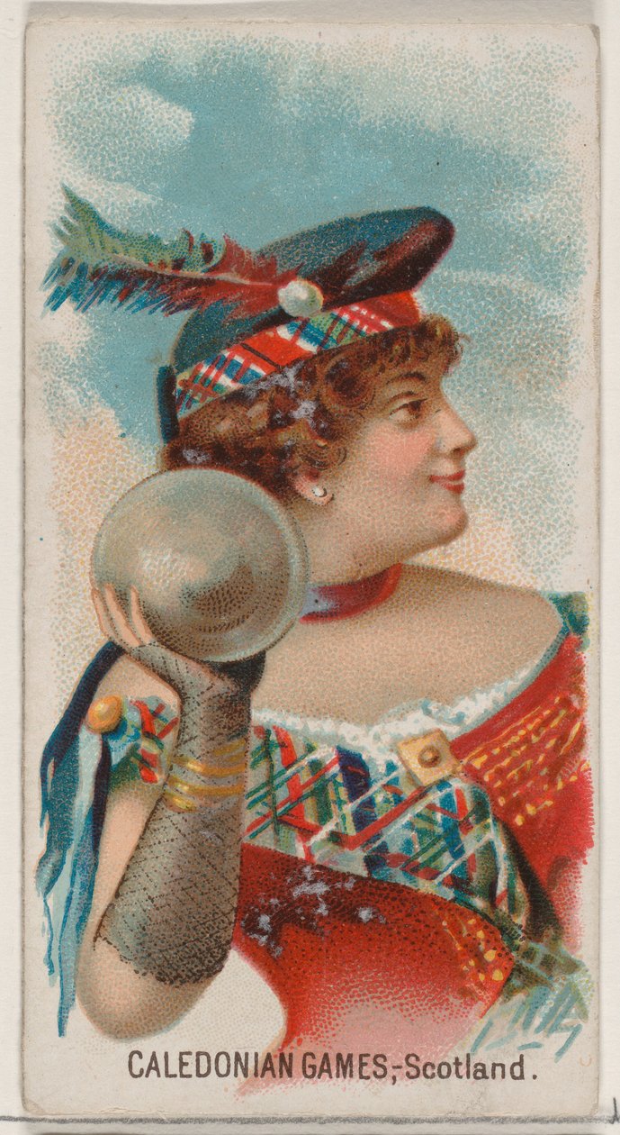 Caledonian Games, Skócia, a Holidays N80 sorozatból, Duke márkájú cigarettákhoz, 1890., 1890. alkotó: George S. Harris and Sons