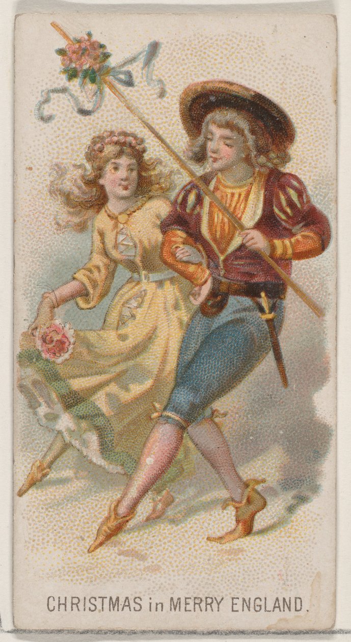 Karácsony Vidám Angliában, a Holidays N80 sorozatból Duke márkájú cigarettákhoz, 1890., 1890. alkotó: George S. Harris and Sons