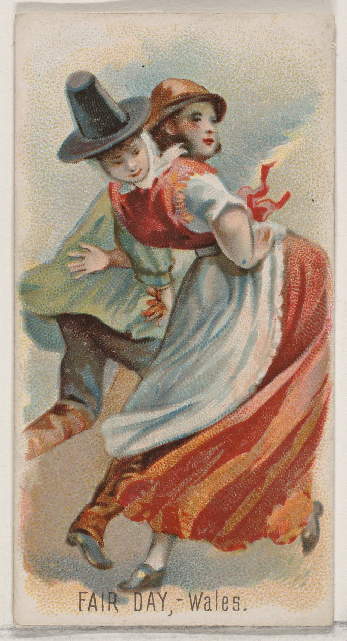 Fair Day, Wales, a Holidays N80 sorozatból Duke márkájú cigarettákhoz, 1890., 1890. alkotó: George S. Harris and Sons