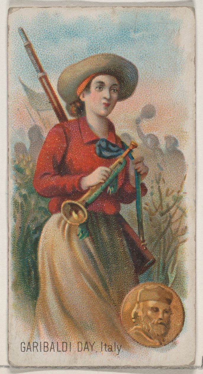 Garibaldi Day, Olaszország, a Holidays N80 sorozatból Duke márkájú cigarettákhoz, 1890., 1890. alkotó: George S. Harris and Sons
