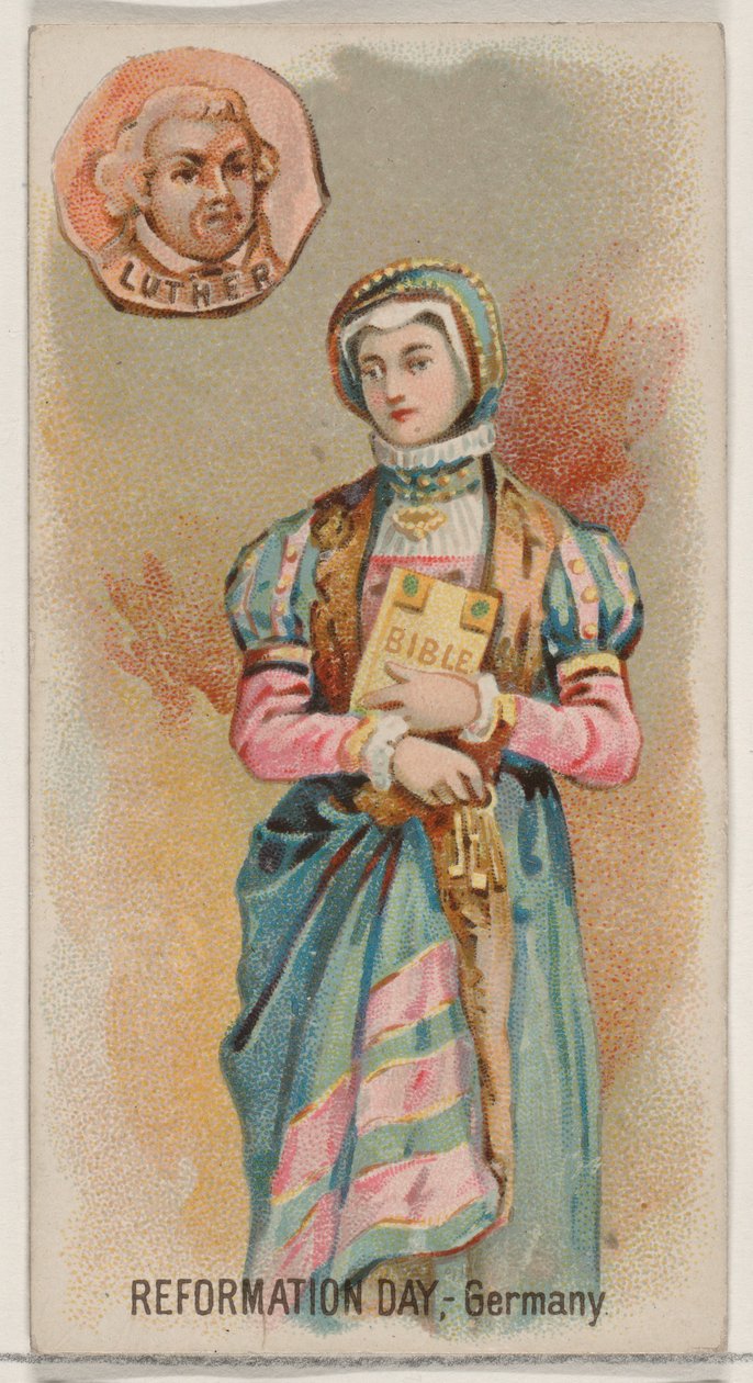 Reformation Day, Németország, a Holidays N80 sorozatból a Duke márkájú cigarettákhoz, 1890., 1890. alkotó: George S. Harris and Sons