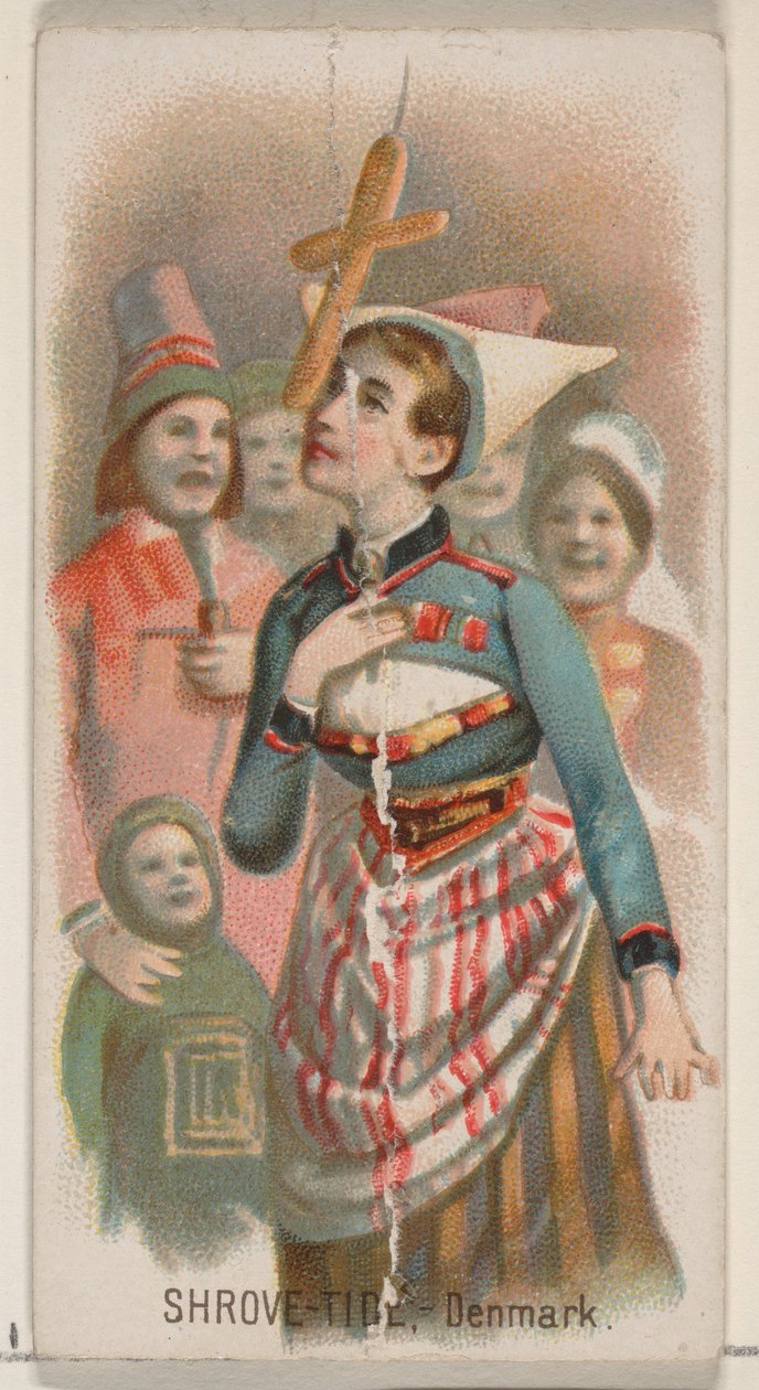Shrove-Tide, Dánia, a Holidays N80 sorozatból Duke márkájú cigarettákhoz, 1890., 1890. alkotó: George S. Harris and Sons