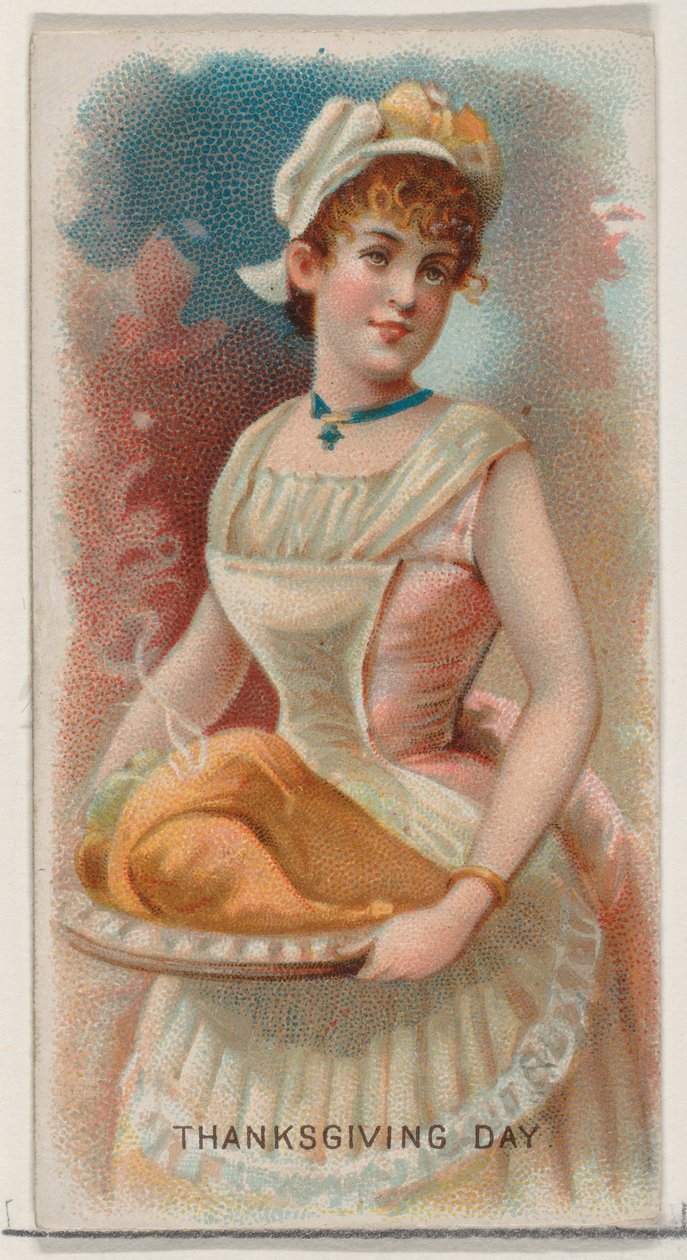 Hálaadás napja, Egyesült Államok, a Holidays N80 sorozatból Duke márkájú cigarettákhoz,..., 1890. alkotó: George S. Harris and Sons