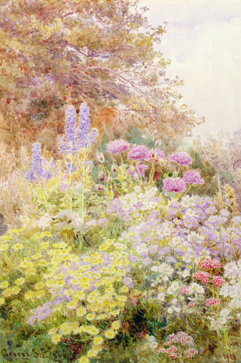 Anthemis, Poppies és Larkspur alkotó: George Samuel Elgood