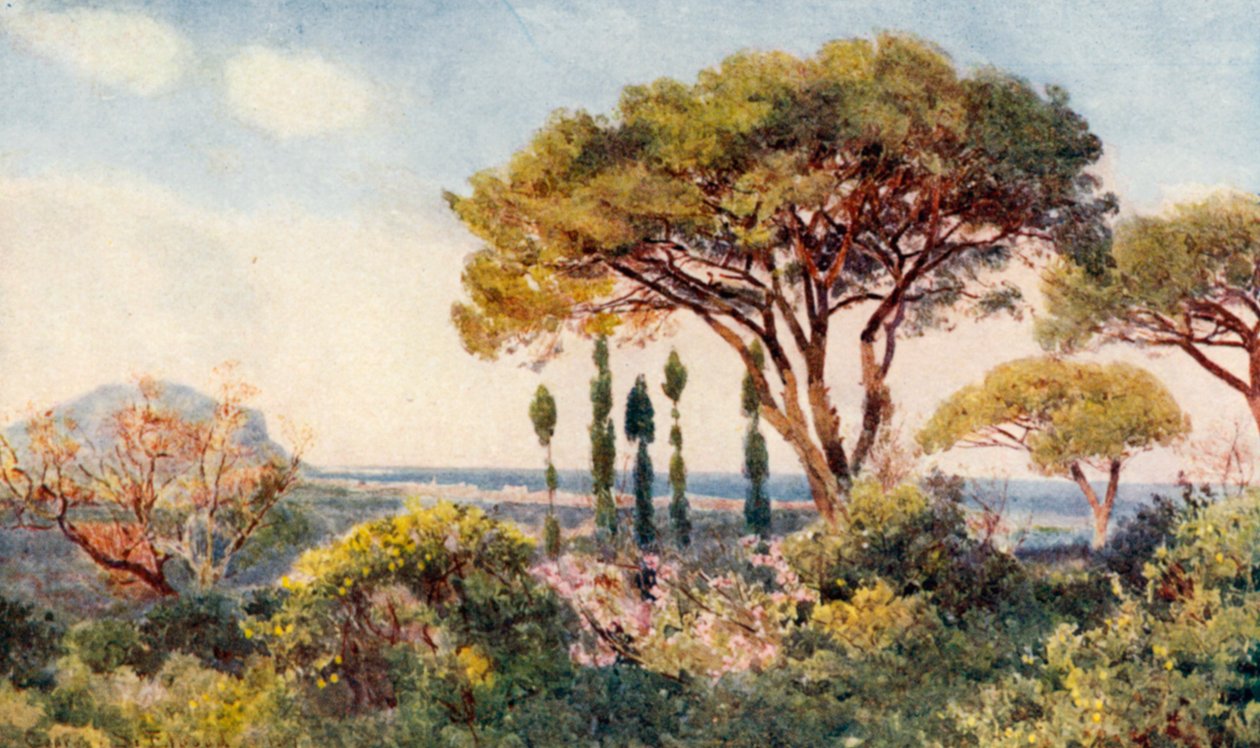 "A hegyek és a tenger között" (színes litográfia) alkotó: George Samuel Elgood