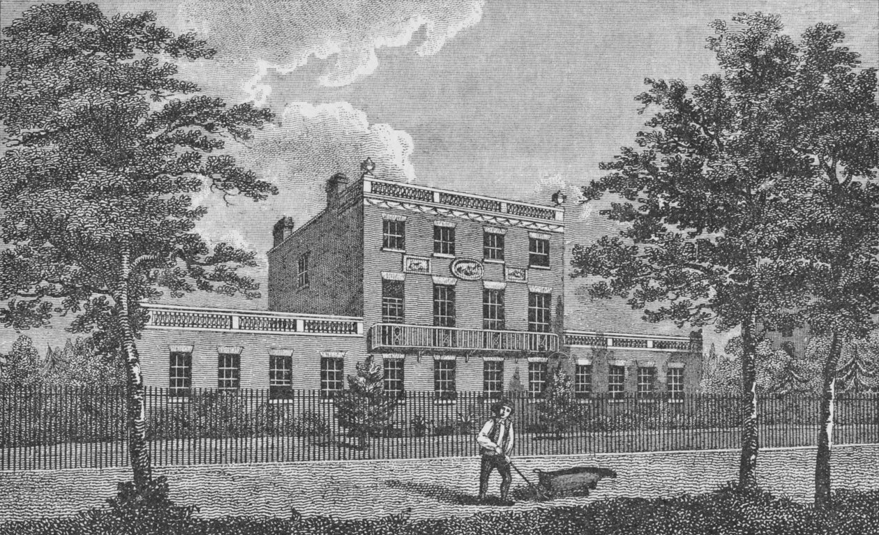 Dr. Lettsoms House, Camberwell, c1805, 1912. Művészek: Ismeretlen, George Samuel Elgood. alkotó: George Samuel Elgood