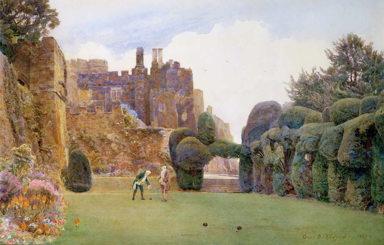 A Bowling Green, Berkeley kastély, Gloucestershire alkotó: George Samuel Elgood