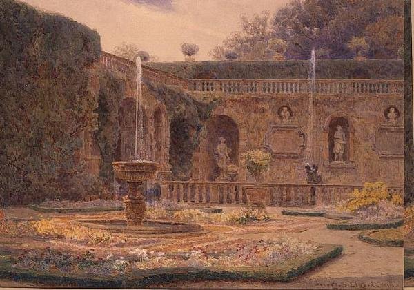 A Villa Cicogna Mozzoni kertje alkotó: George Samuel Elgood