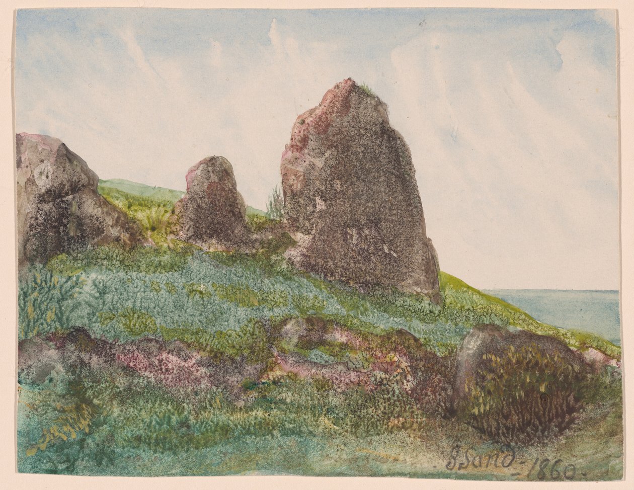 Tájkép sziklákkal alkotó: George Sand