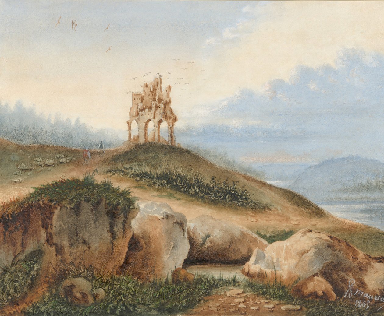 Táj egy fantasztikus kastéllyal, 1865. alkotó: George Sand