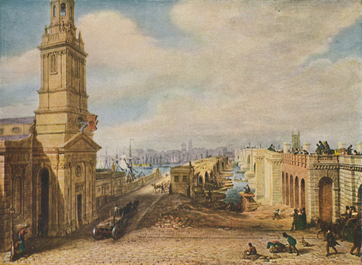 London Bridges Old and New, 1831, 1920 alkotó: George Scharf