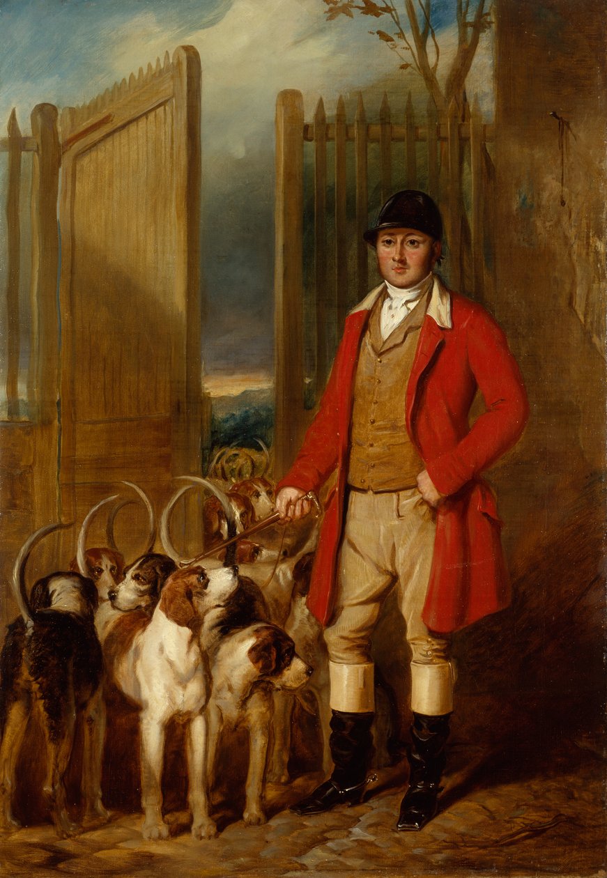 A Kennel Huntsman és a kutyák kívül egy Dray-Yard (olaj, vászon) alkotó: George Sebright