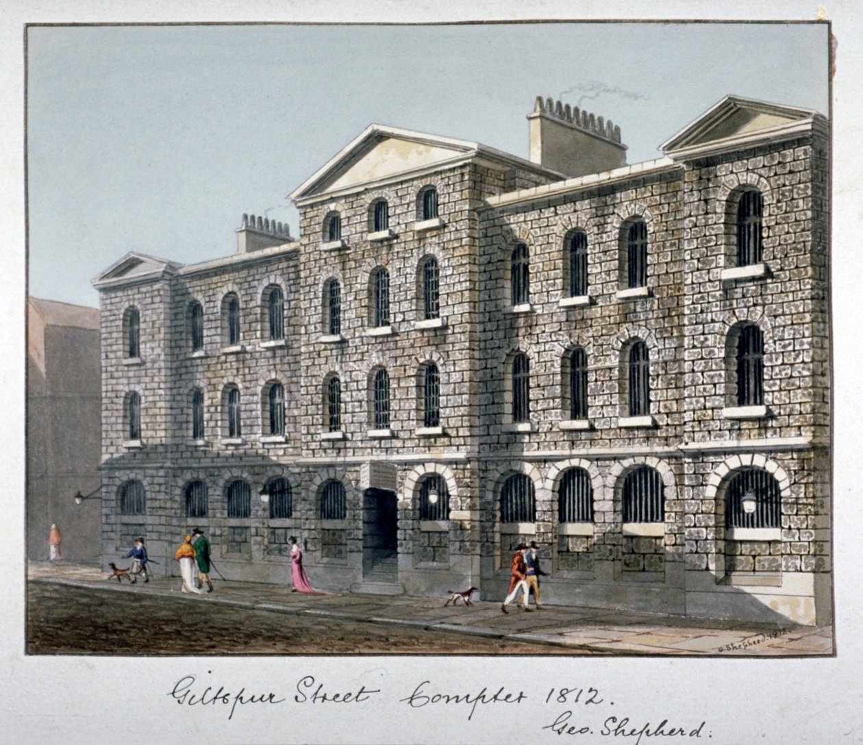 Giltspur Street Compter, London City, 1812. alkotó: George Shepherd