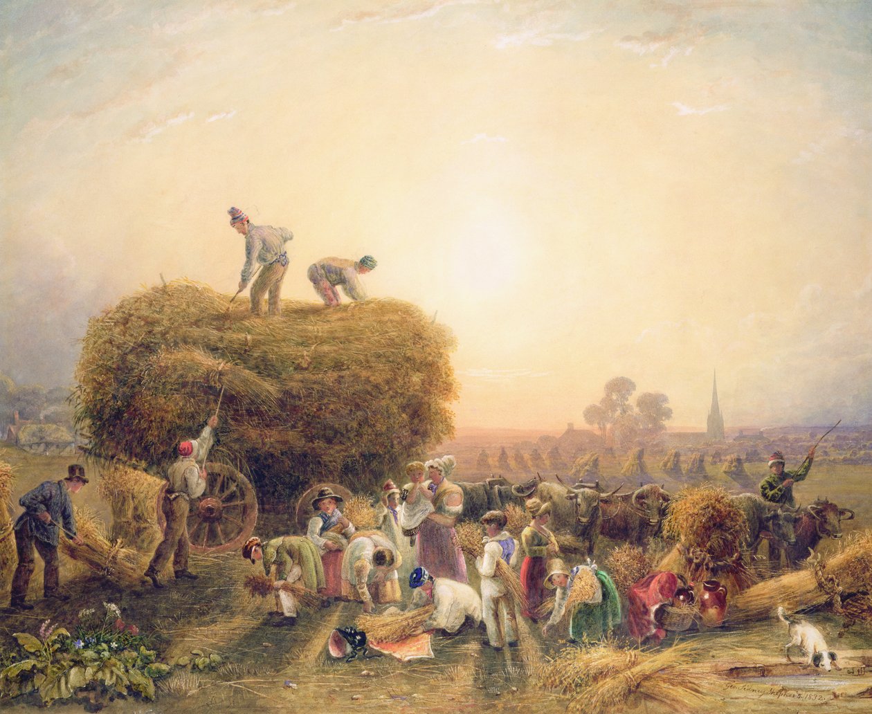 Szénakészítés, 1832 (wc papíron) alkotó: George Shepherd