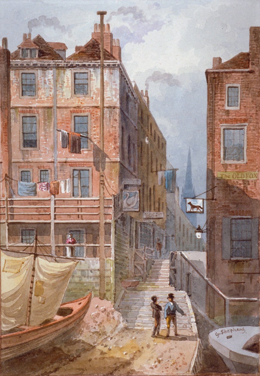 Hungerford Stairs, Westminster, London, 1815 alkotó: George Shepherd