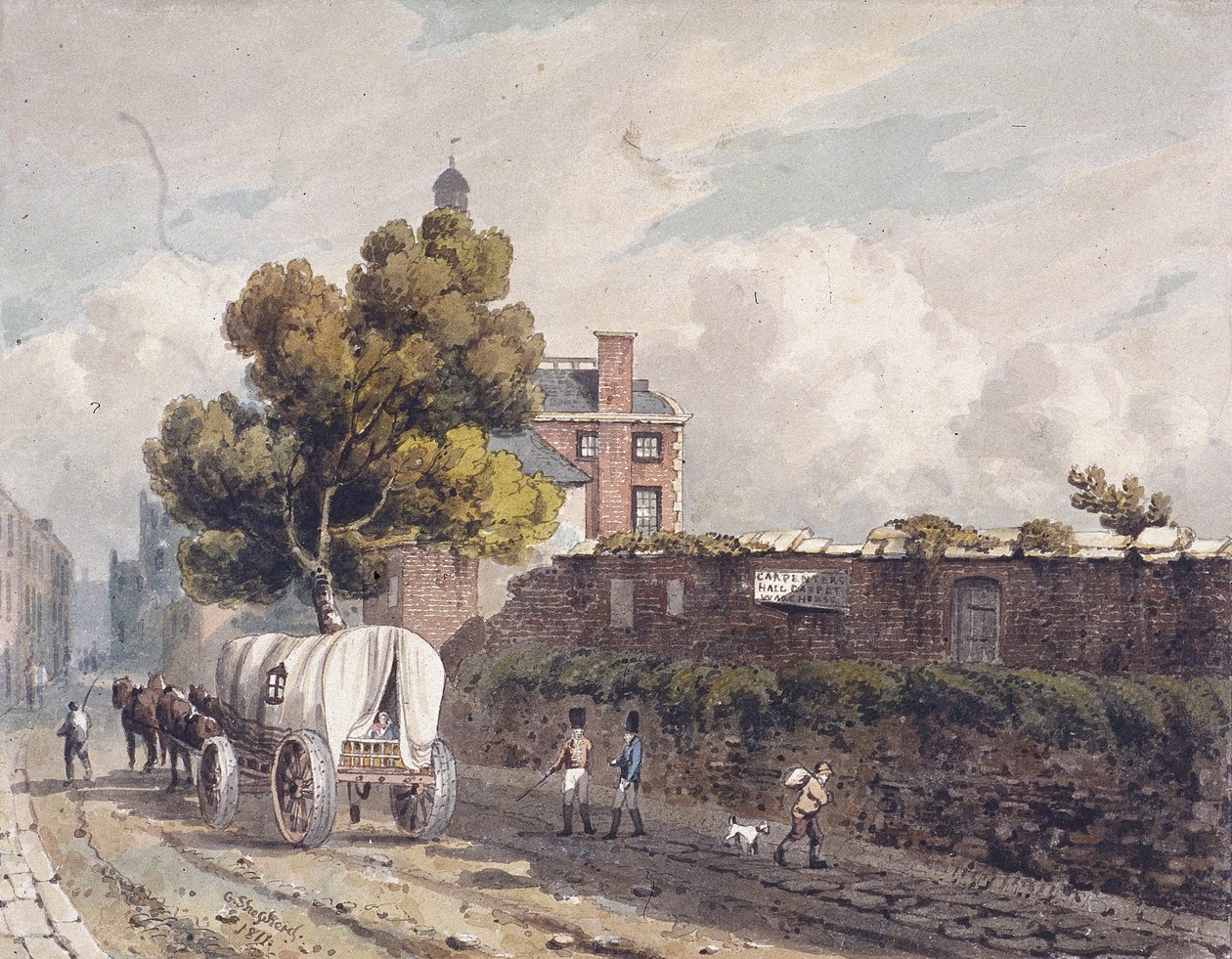 London Wall, London, 1811 alkotó: George Shepherd