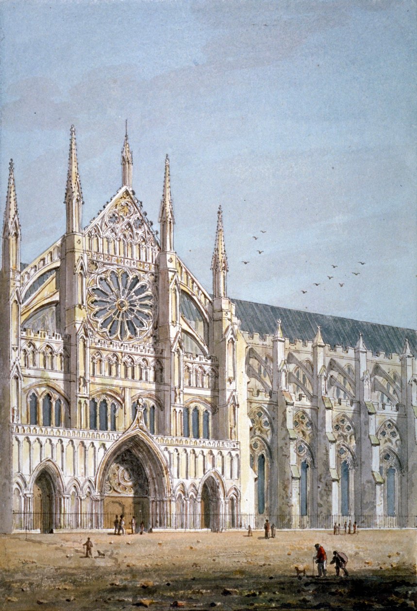A Westminster Abbey északi ajtaja, London, 1810. alkotó: George Shepherd