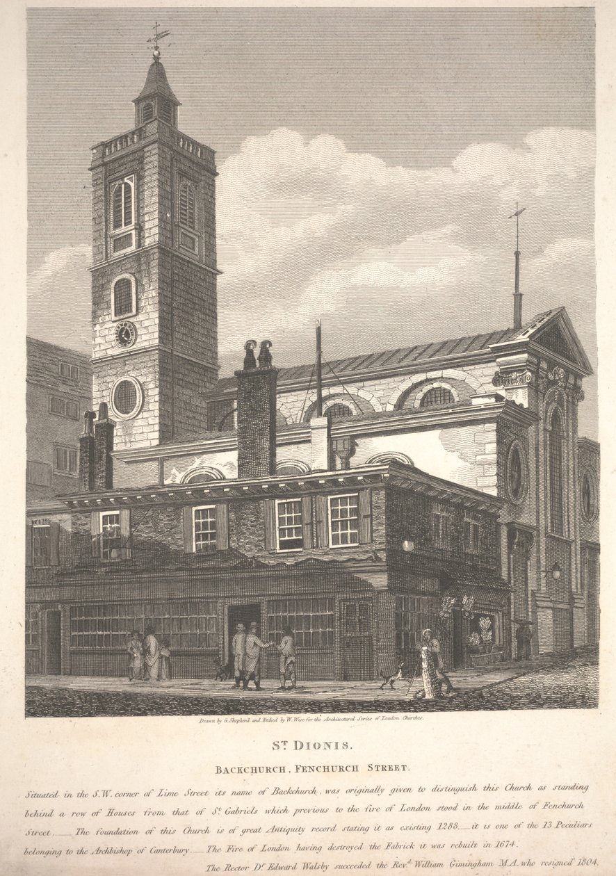St. Dionis, Backchurch, Fenchurch Street, vésette William Wise alkotó: George Shepherd