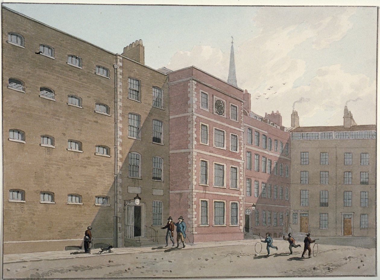 Kilátás a négyszögre Bridewellben, City of London, 1810 alkotó: George Shepherd