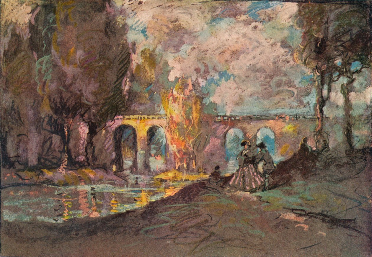 Táj-idővázlat, c1916 alkotó: George Sheringham
