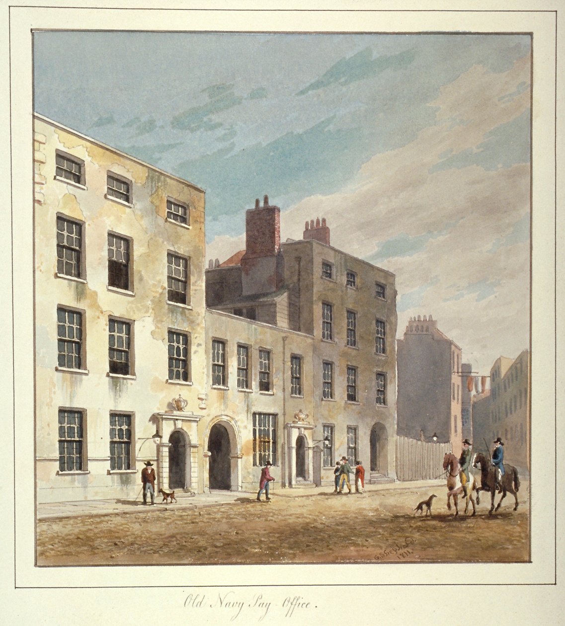 The Old Navy Pay Office, Old Broad Street, City of London, 1811. alkotó: George Sidney Shepherd