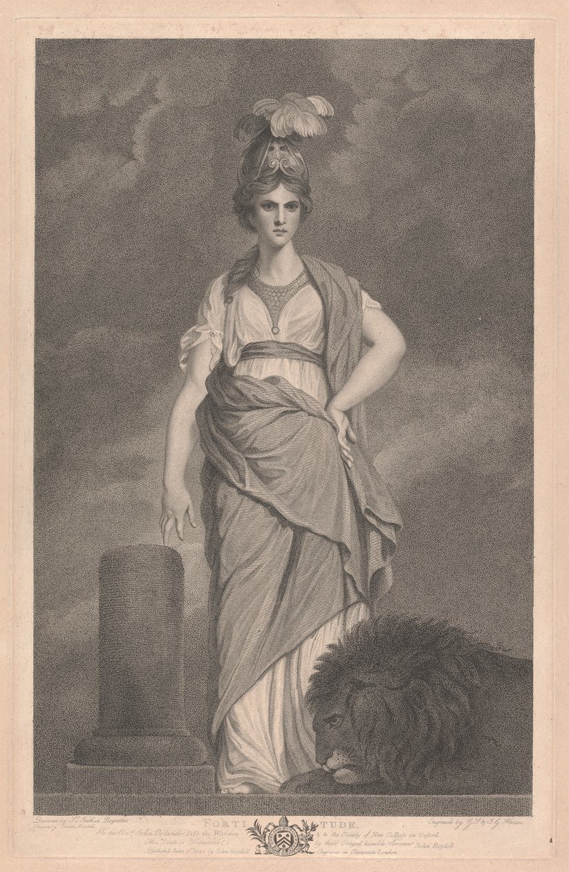 A kápolna nyugati ablaka, New College Oxford: Az erények – Fortitude alkotó: George Siegmund Facius