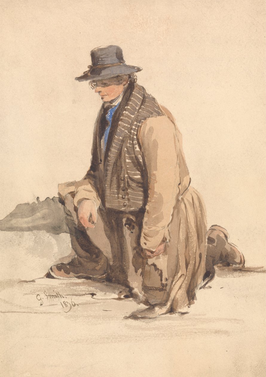 Térdelő férfi alkotó: George Smith