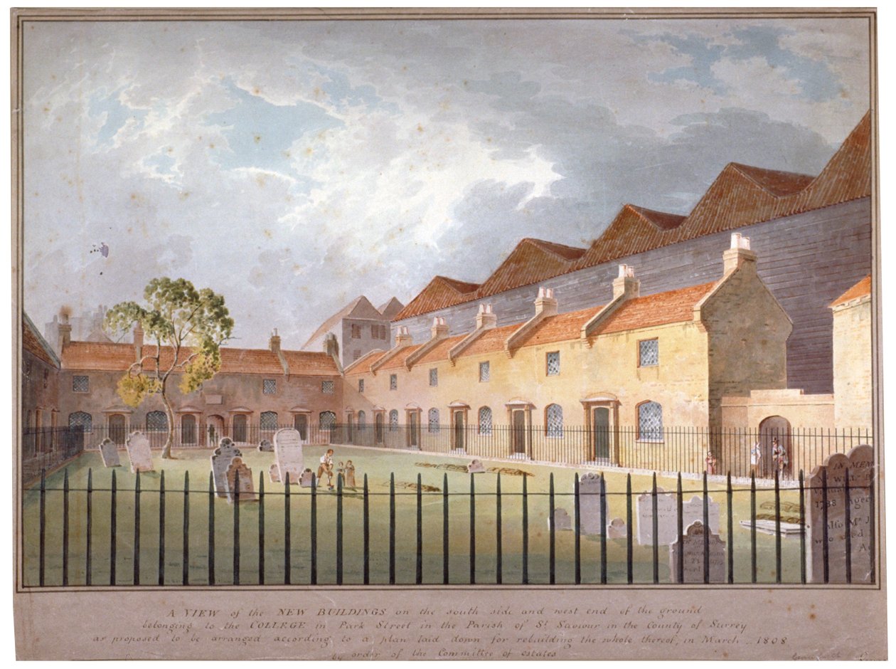 Kilátás az épületekre a Park Street-en, Southwark, London, 1808 alkotó: George Smith