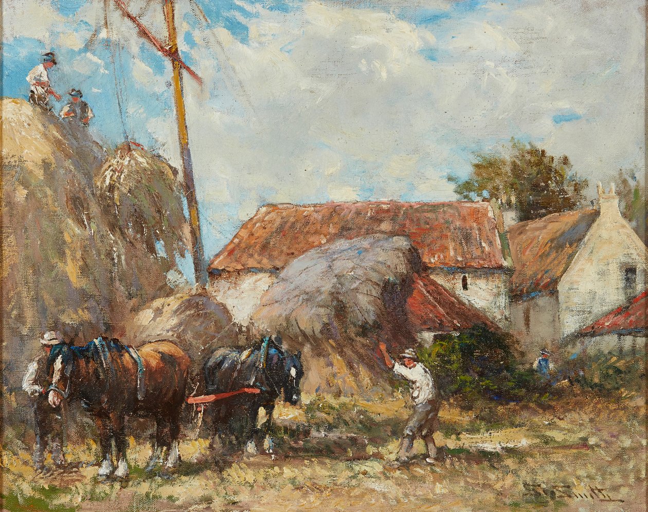 A szénatárcsa megmunkálása (olaj, vászon) alkotó: George Smith