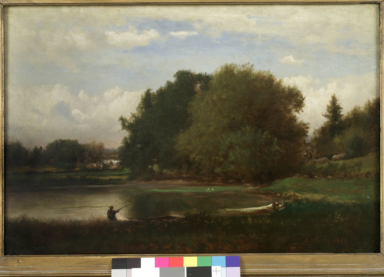 Táj, 1860 (olaj, papír, a táblára fektetve) alkotó: George Snr. Inness