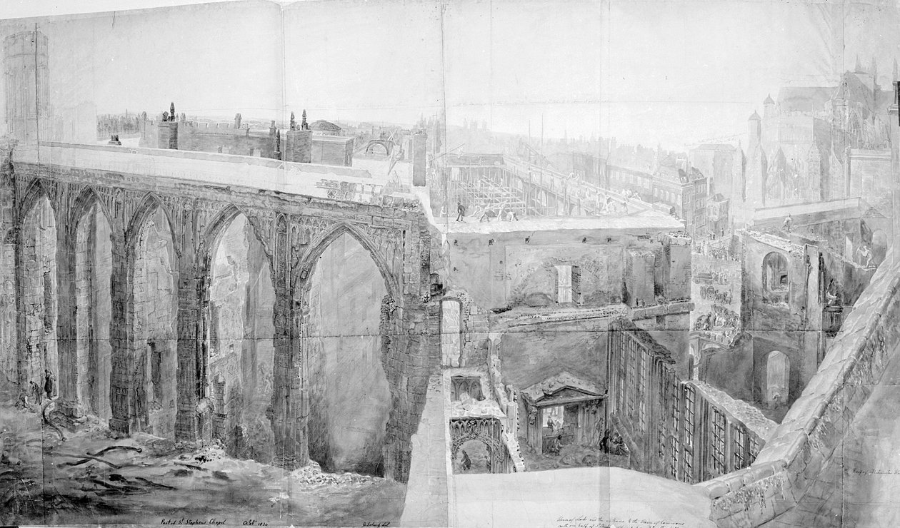 Szent István, Lordok Háza a tűzvész után, 1834 alkotó: George Snr Scharf
