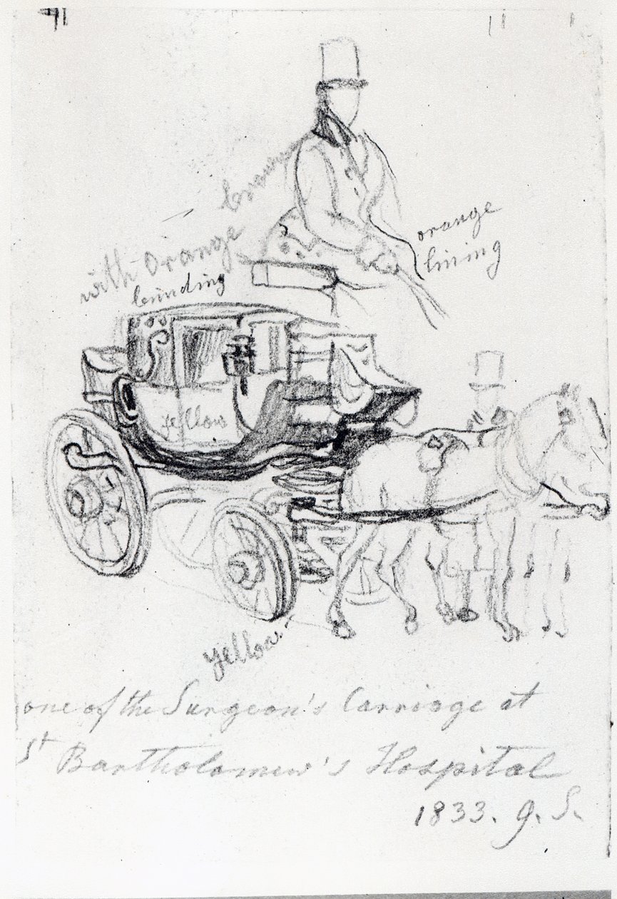 Sebészkocsi a St. Bartholomews Kórházban, London, 1833 alkotó: George Snr Scharf