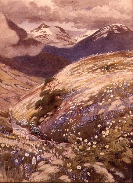 Alpesi virágok (akvarell, papír) alkotó: George Soper