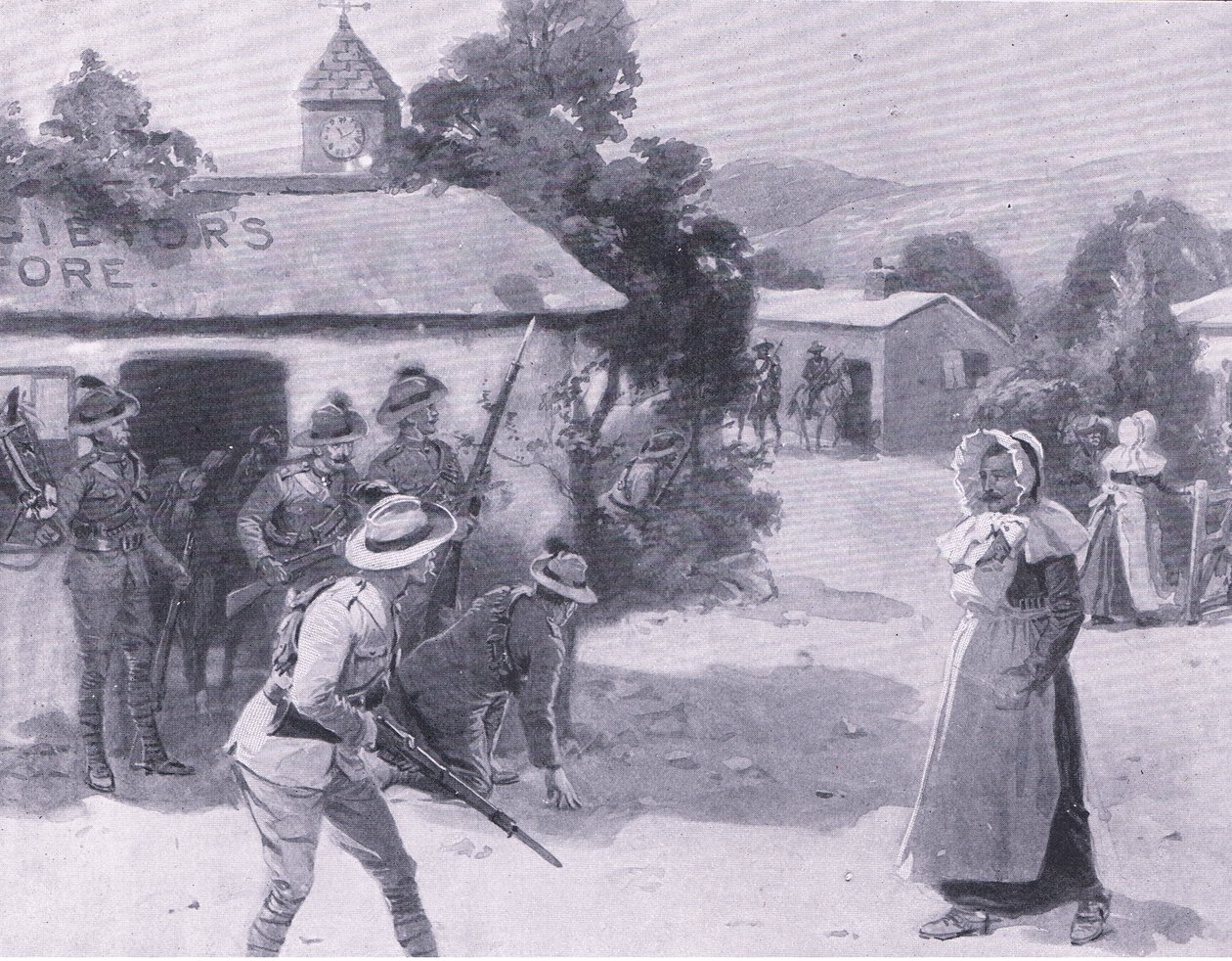 Bethunes csalók, a Pretoria után: A gerillaháborúból, amelyet a Harmsworth Bros Limited adott ki, 1901 alkotó: George Soper