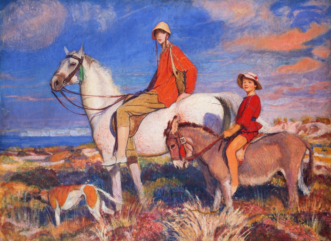 Hilda és Mary a Studland Bay-ben, Dorset, 1930 körül (olaj, vászon) alkotó: George Spencer Watson